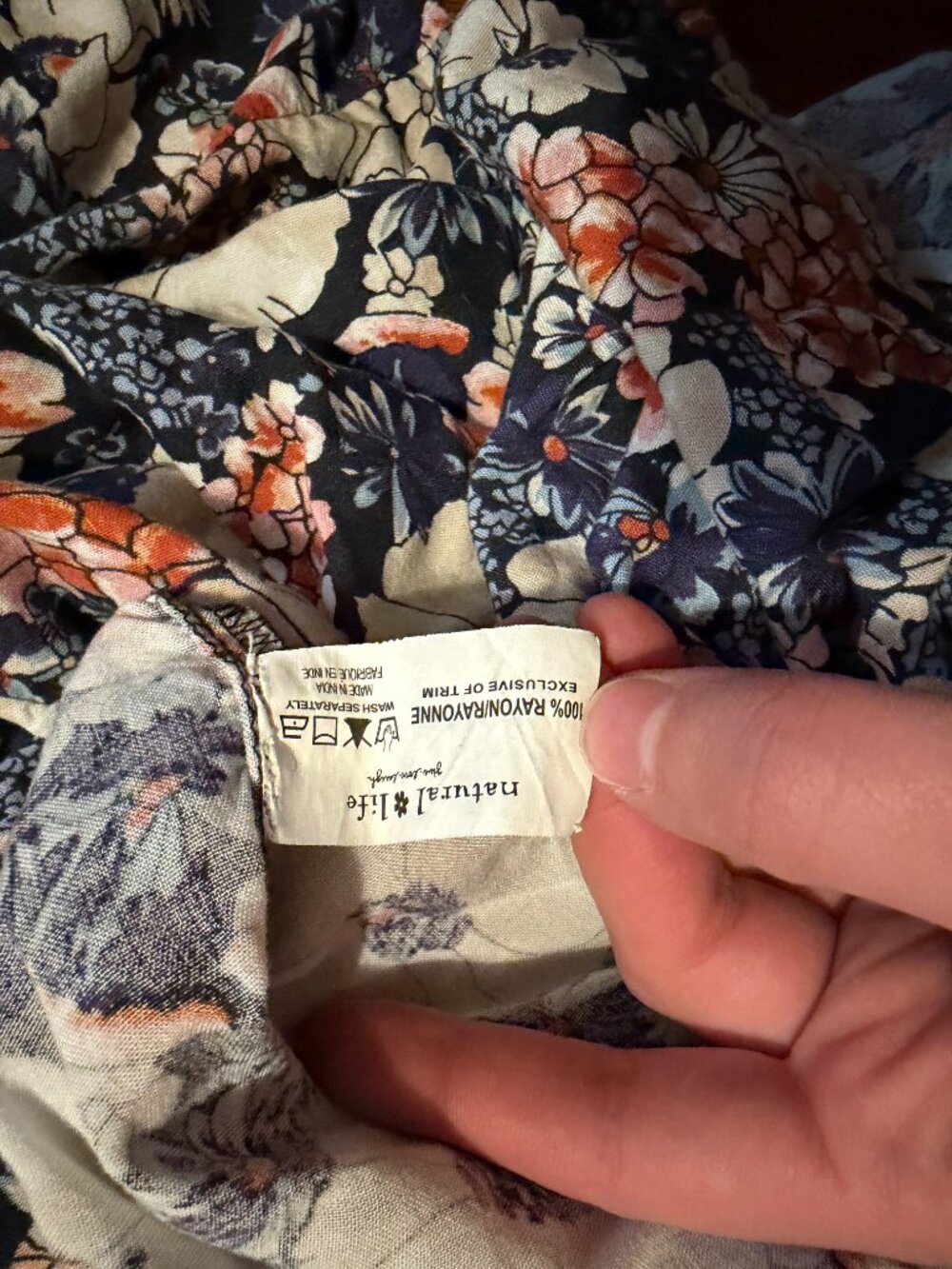 Natural Life Boho Floral Print Maxi Tiered Dress, Sz Large - Picture 8 of 8